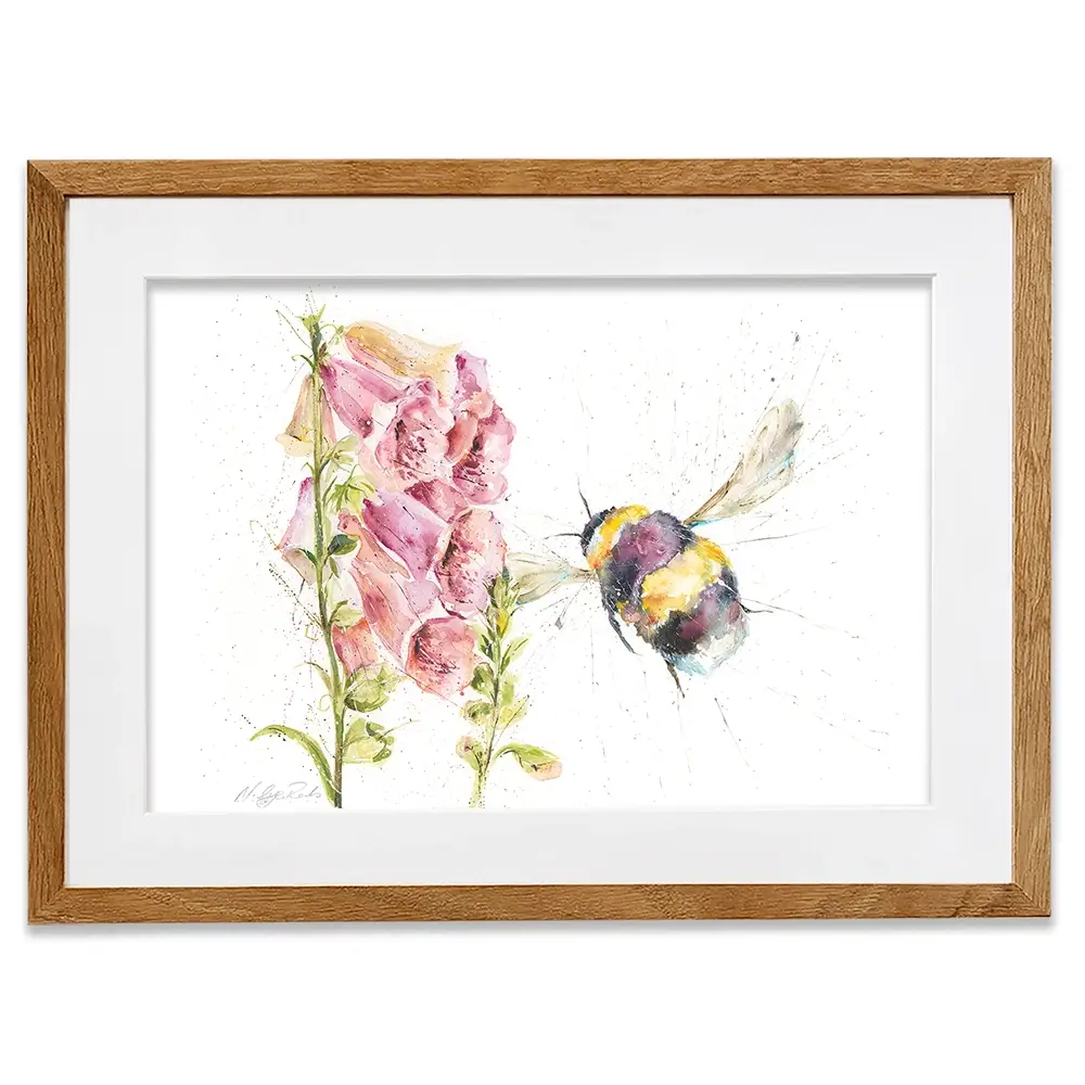 Bumble Bee And Foxglove 2 Framed Art Print Bumble Bee And Foxglove 2 Framed Art Print wall art product Nicola Jane Rowles