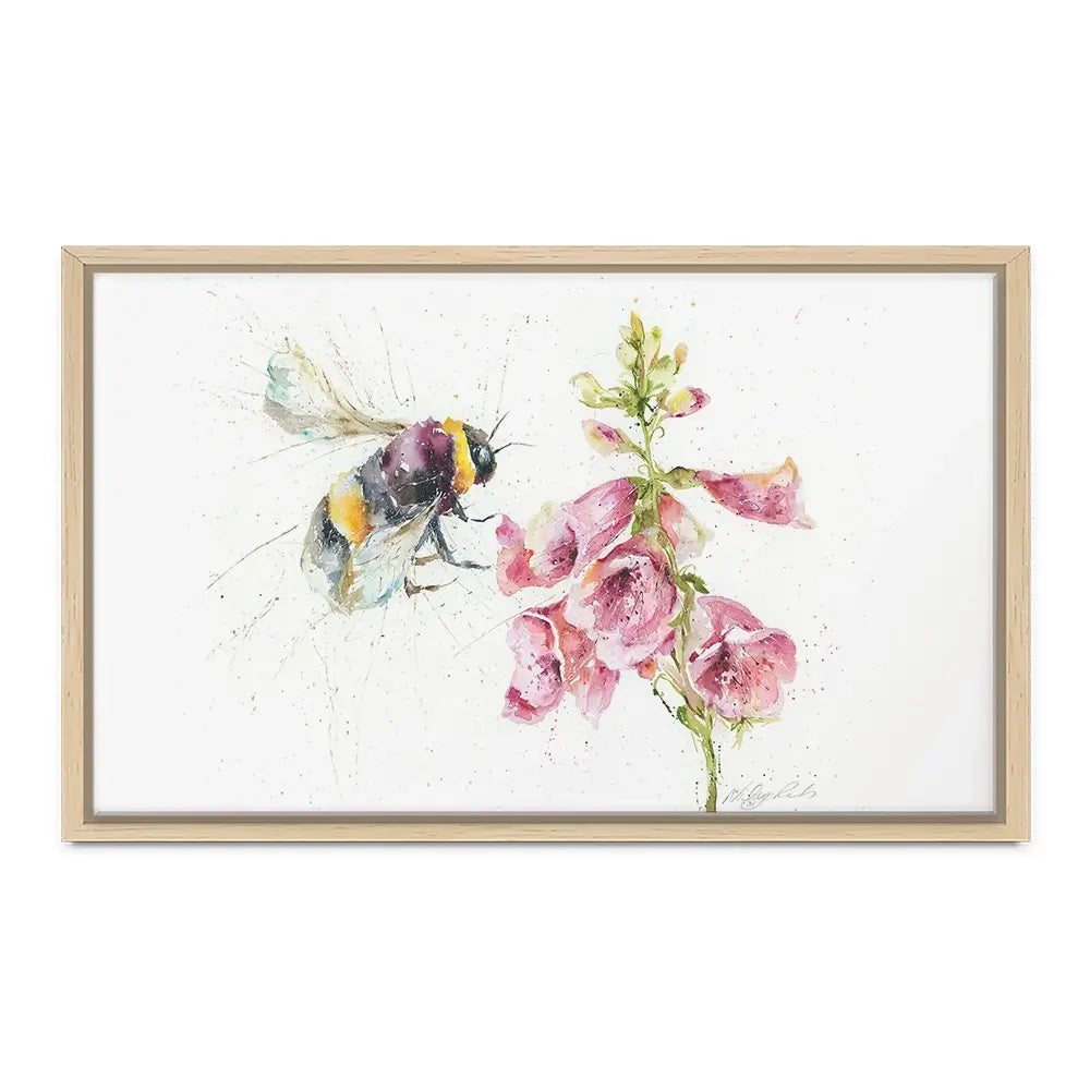 Bumble Bee And Foxglove 3 Canvas Print Bumble Bee And Foxglove 3 Canvas Print wall art product Nicola Jane Rowles