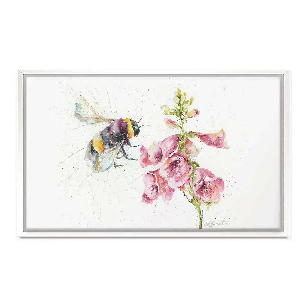 Bumble Bee And Foxglove 3 Canvas Print Bumble Bee And Foxglove 3 Canvas Print wall art product Nicola Jane Rowles