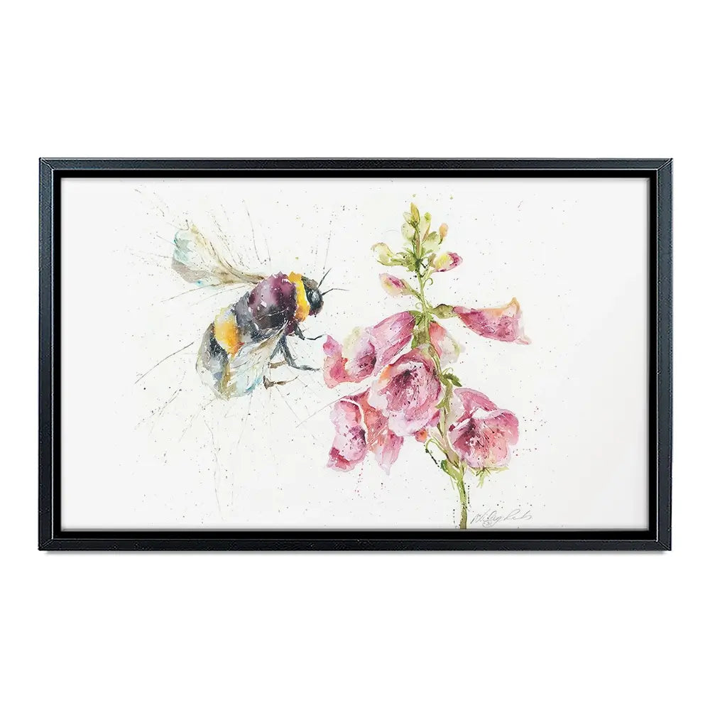 Bumble Bee And Foxglove 3 Canvas Print Bumble Bee And Foxglove 3 Canvas Print wall art product Nicola Jane Rowles