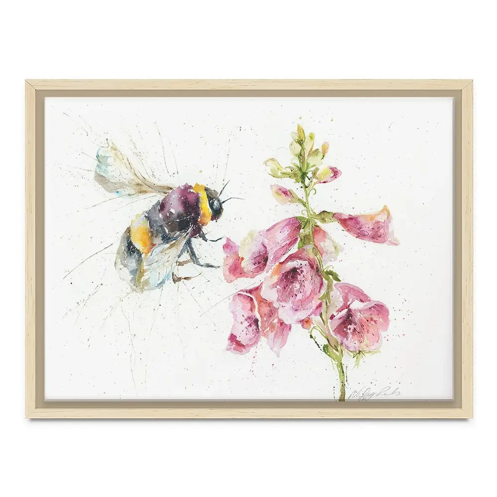 Bumble Bee And Foxglove 3 Canvas Print Bumble Bee And Foxglove 3 Canvas Print wall art product Nicola Jane Rowles