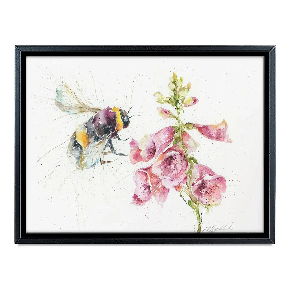 Bumble Bee And Foxglove 3 Canvas Print Bumble Bee And Foxglove 3 Canvas Print wall art product Nicola Jane Rowles