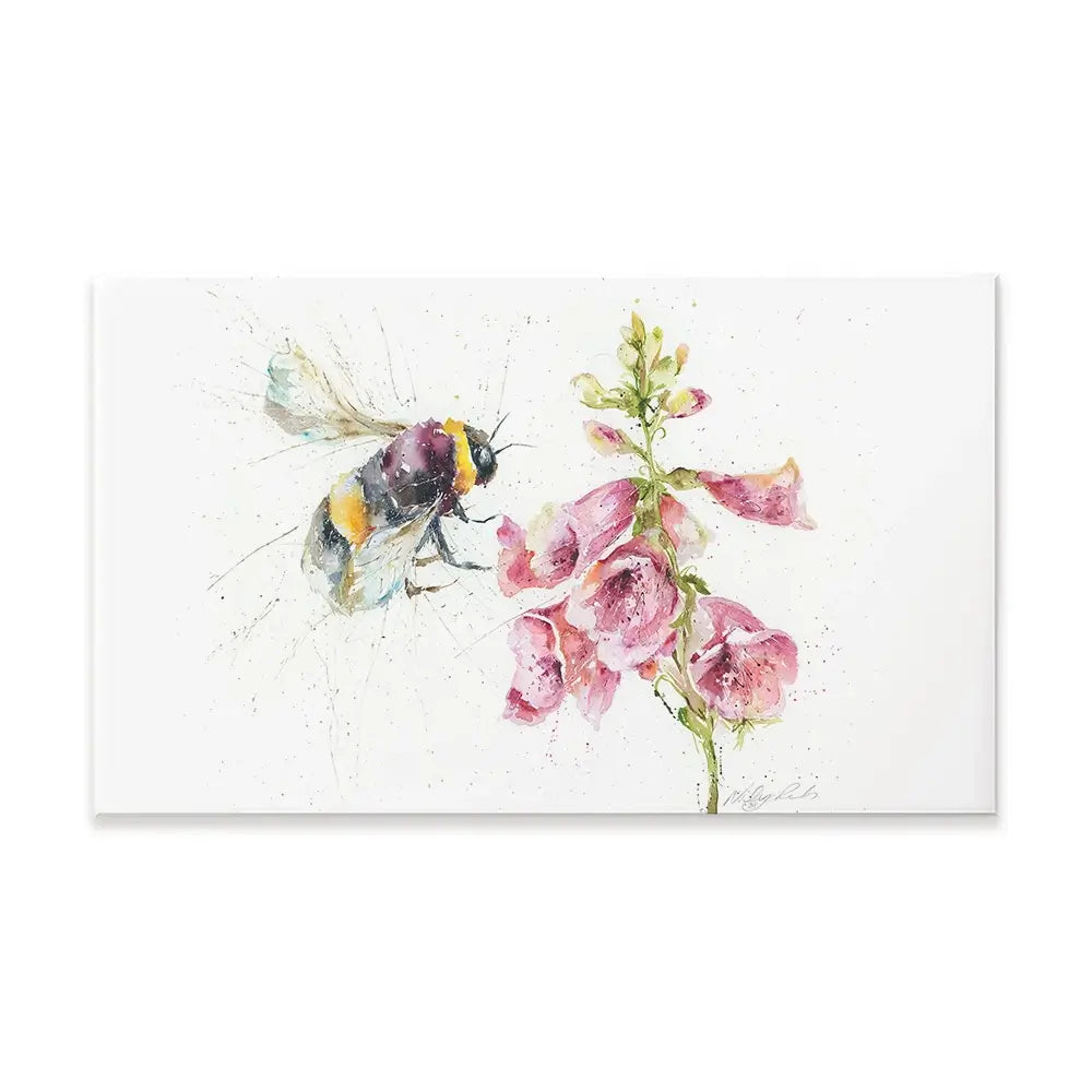Bumble Bee And Foxglove 3 Canvas Print Bumble Bee And Foxglove 3 Canvas Print wall art product Nicola Jane Rowles