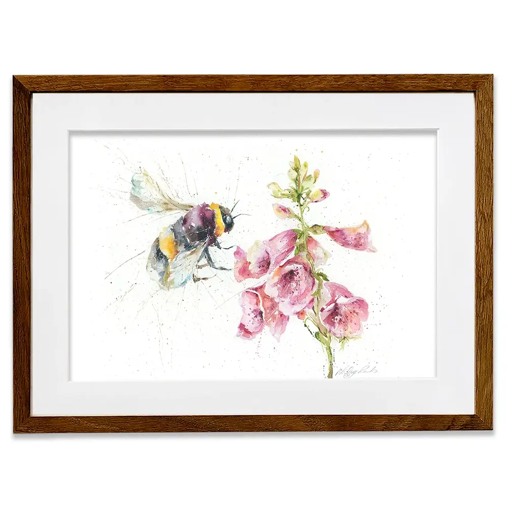 Bumble Bee And Foxglove 3 Framed Art Print Bumble Bee And Foxglove 3 Framed Art Print wall art product Nicola Jane Rowles