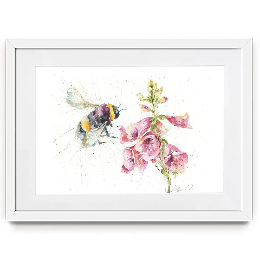 Bumble Bee And Foxglove 3 Framed Art Print Bumble Bee And Foxglove 3 Framed Art Print wall art product Nicola Jane Rowles