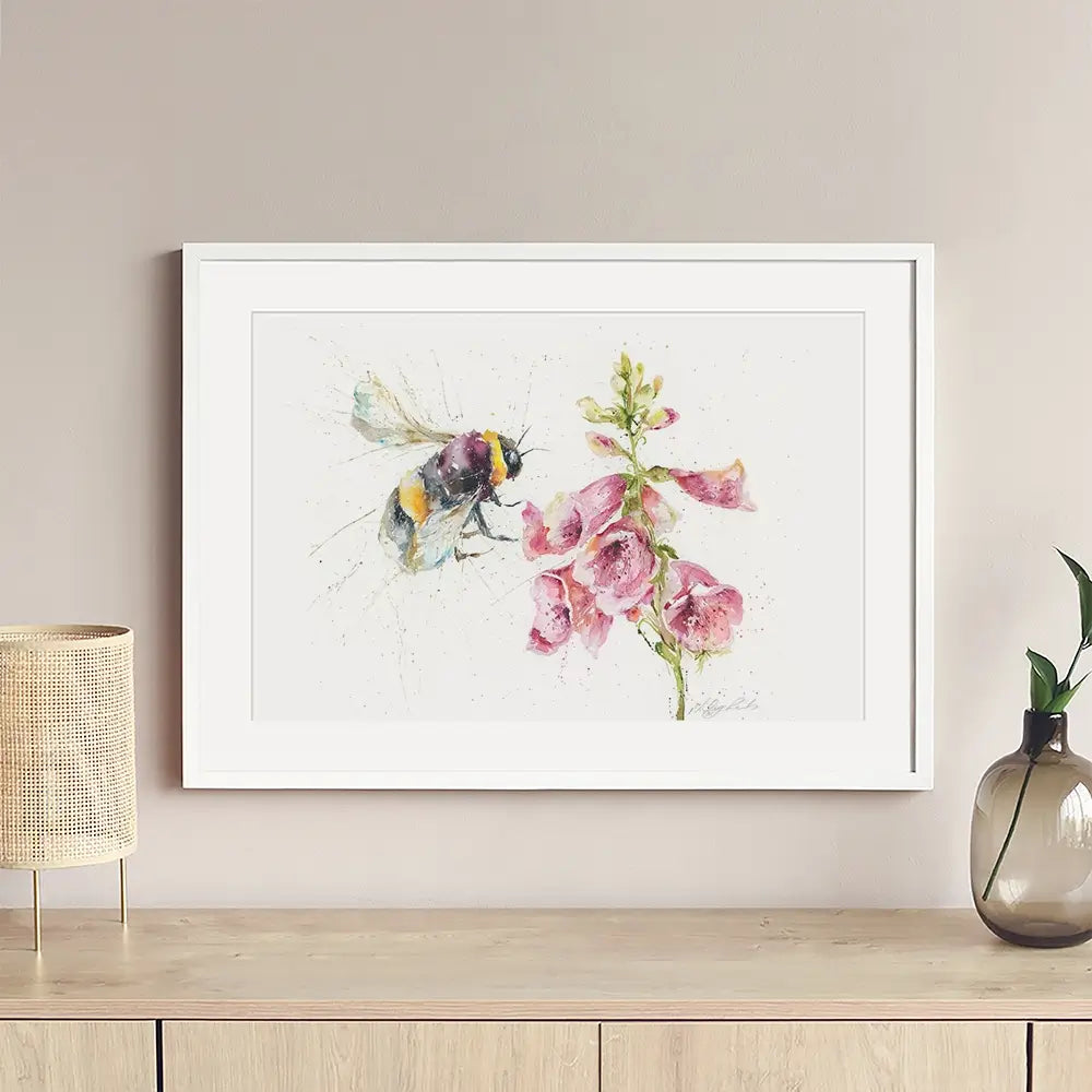 Bumble Bee And Foxglove 3 Framed Art Print Bumble Bee And Foxglove 3 Framed Art Print wall art product Nicola Jane Rowles