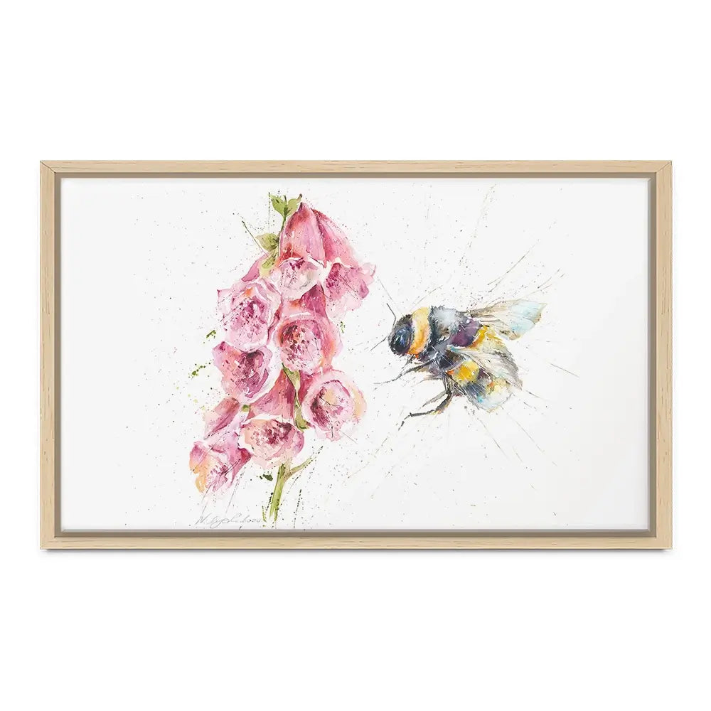 Bumble Bee And Foxglove Canvas Print Bumble Bee And Foxglove Canvas Print wall art product Nicola Jane Rowles
