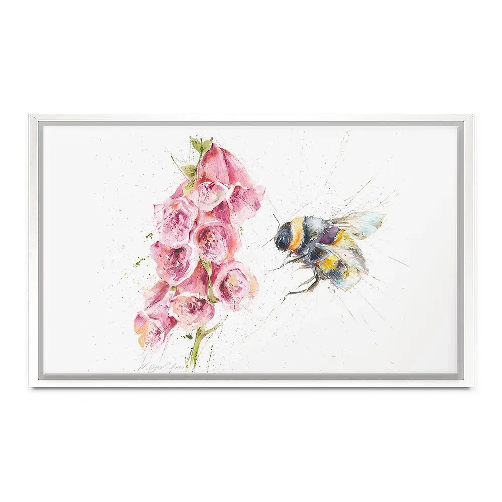 Bumble Bee And Foxglove Canvas Print Bumble Bee And Foxglove Canvas Print wall art product Nicola Jane Rowles