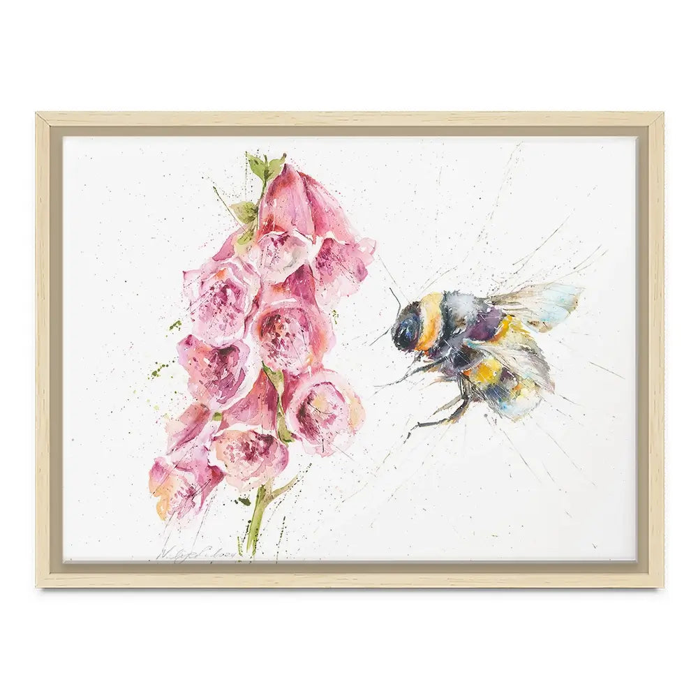 Bumble Bee And Foxglove Canvas Print Bumble Bee And Foxglove Canvas Print wall art product Nicola Jane Rowles