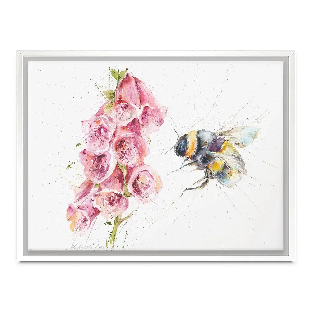 Bumble Bee And Foxglove Canvas Print Bumble Bee And Foxglove Canvas Print wall art product Nicola Jane Rowles