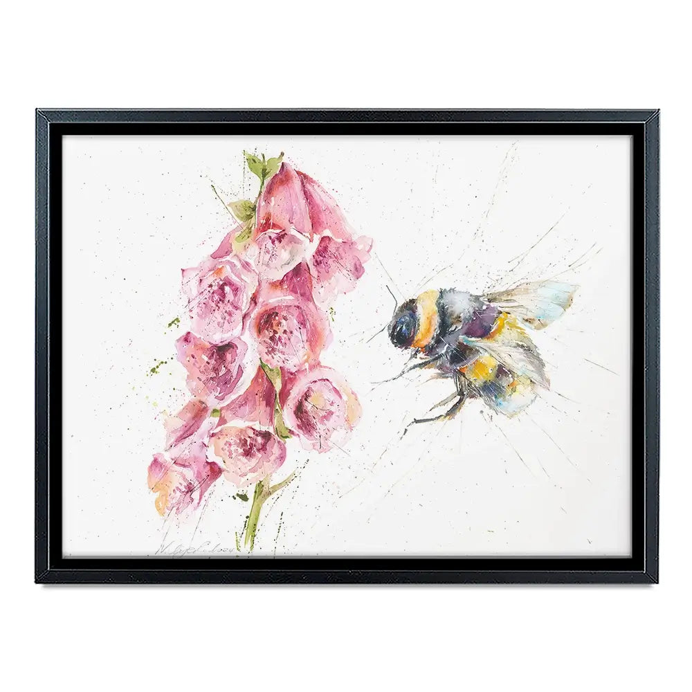 Bumble Bee And Foxglove Canvas Print Bumble Bee And Foxglove Canvas Print wall art product Nicola Jane Rowles