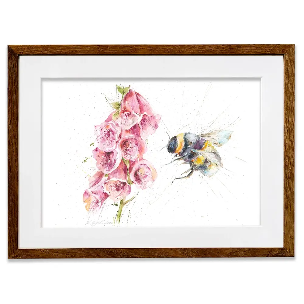 Bumble Bee And Foxglove Framed Art Print Bumble Bee And Foxglove Framed Art Print wall art product Nicola Jane Rowles