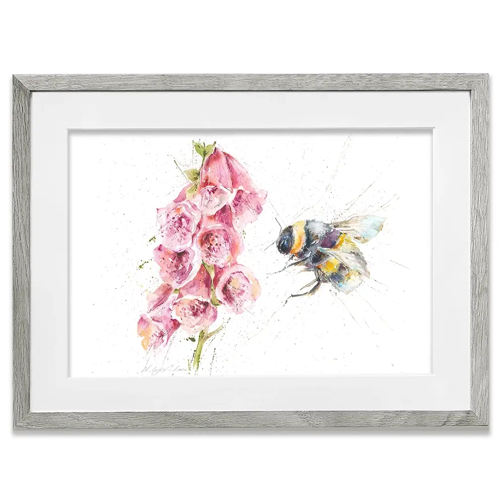 Bumble Bee And Foxglove Framed Art Print Bumble Bee And Foxglove Framed Art Print wall art product Nicola Jane Rowles