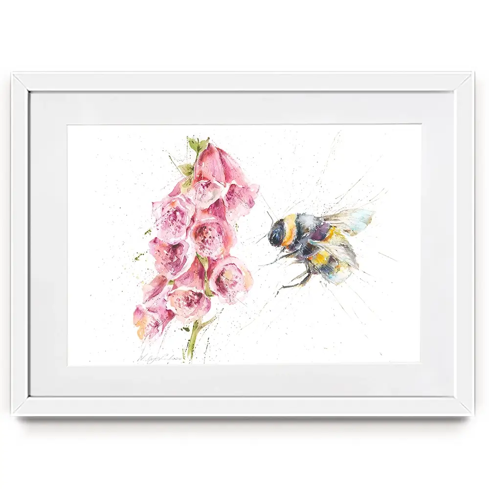 Bumble Bee And Foxglove Framed Art Print Bumble Bee And Foxglove Framed Art Print wall art product Nicola Jane Rowles