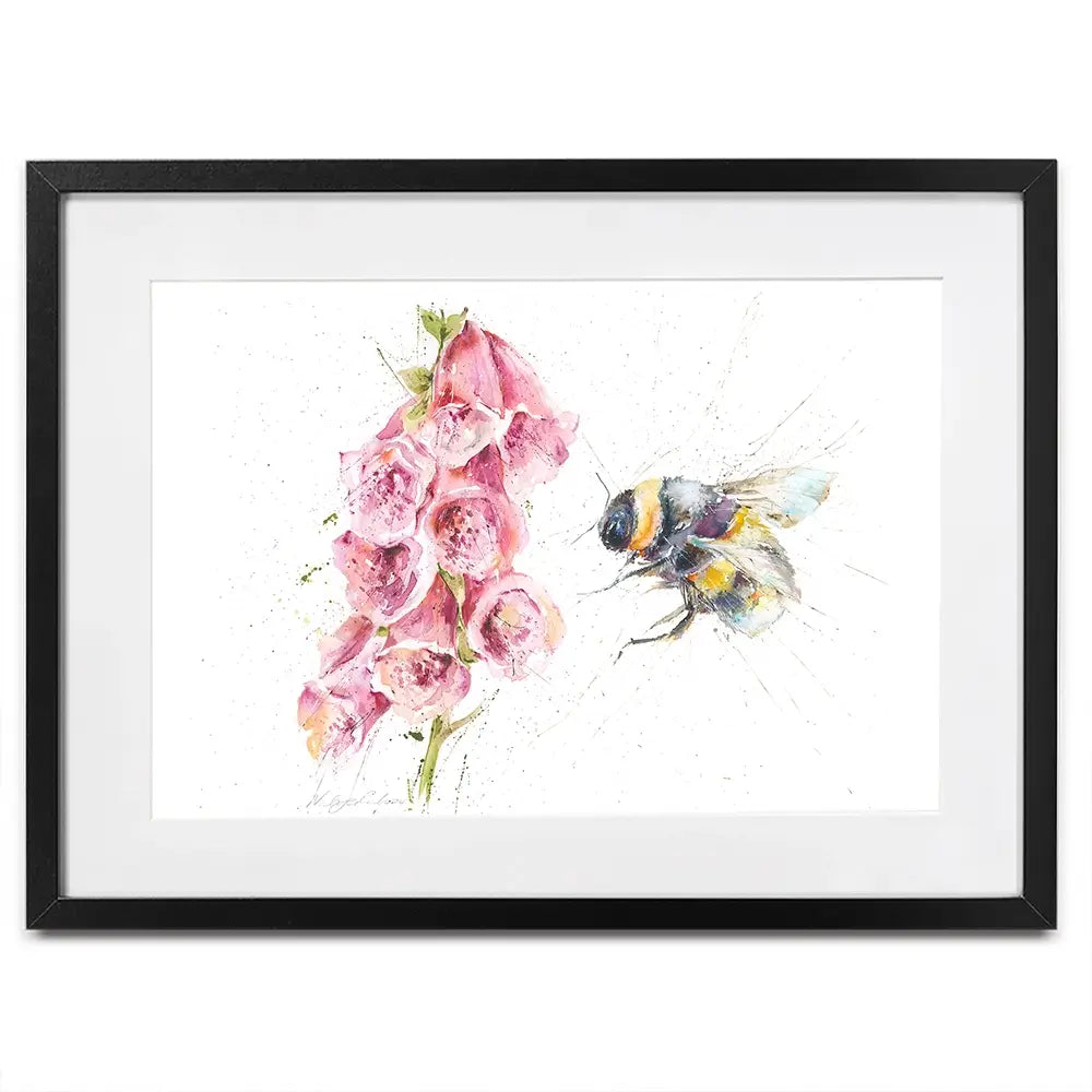 Bumble Bee And Foxglove Framed Art Print Bumble Bee And Foxglove Framed Art Print wall art product Nicola Jane Rowles