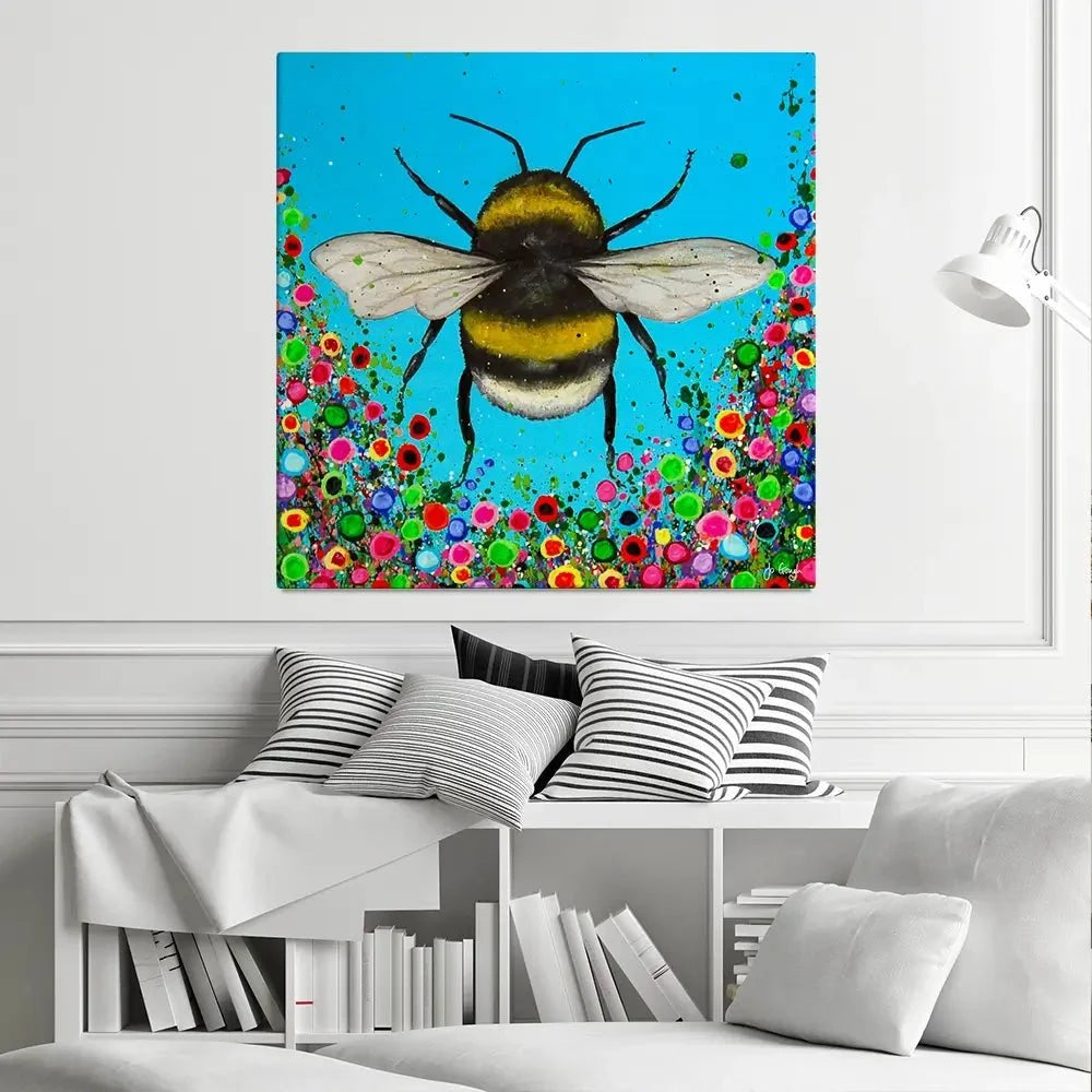 Bumblebee Flowers Canvas Print Bumblebee Flowers Canvas Print wall art product Jo Gough