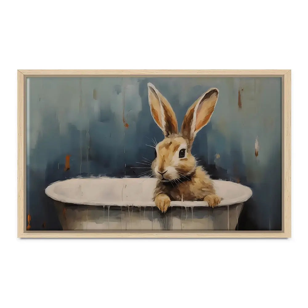Bunny In A Tub Canvas Print Bunny In A Tub Canvas Print wall art product Arlington Prints - Independent