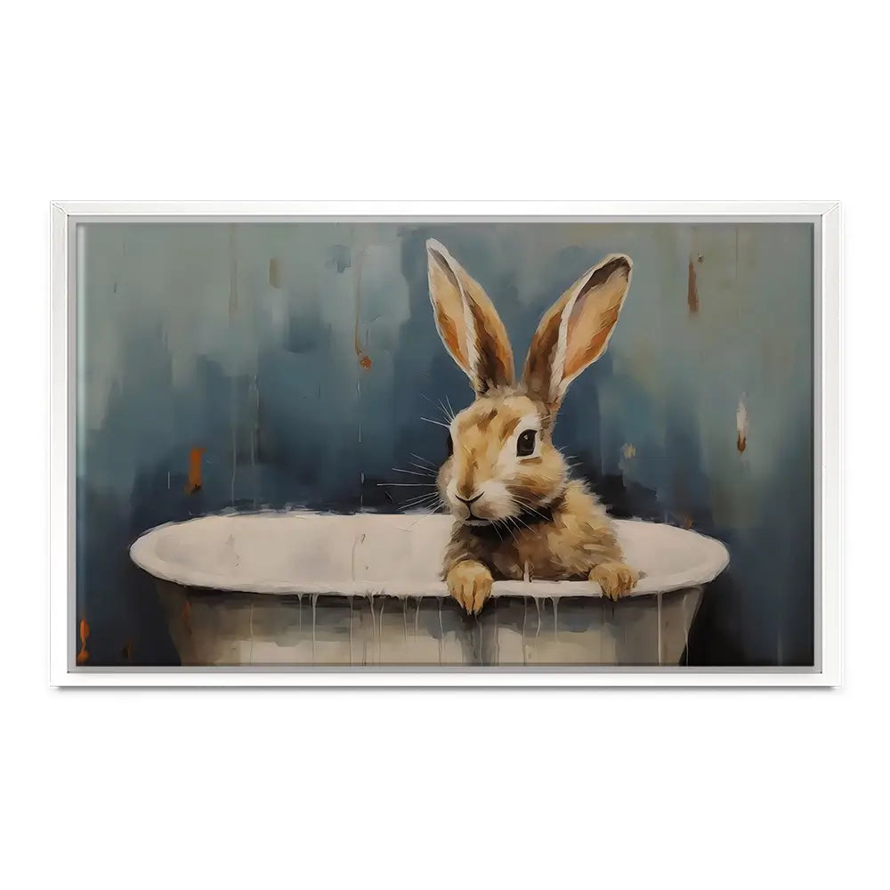Bunny In A Tub Canvas Print Bunny In A Tub Canvas Print wall art product Arlington Prints - Independent