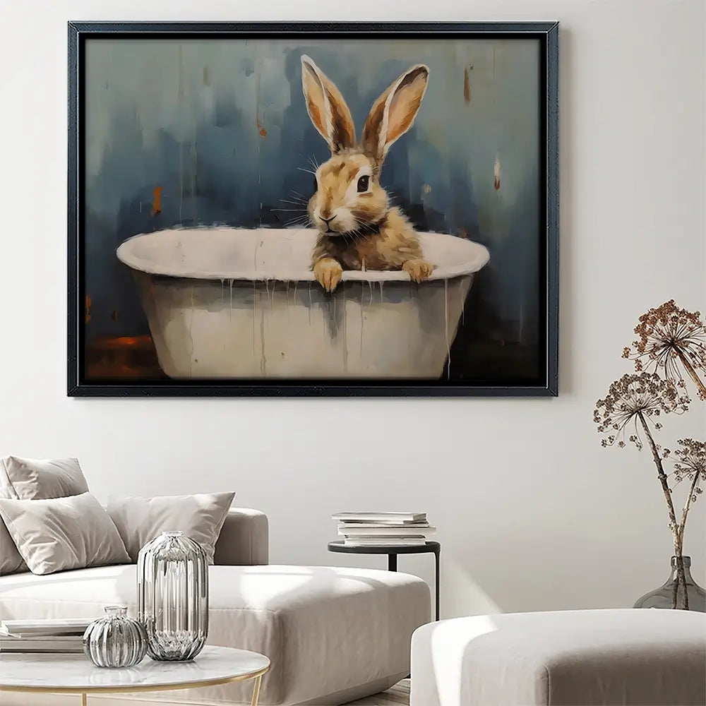 Bunny In A Tub Canvas Print Bunny In A Tub Canvas Print wall art product Arlington Prints - Independent
