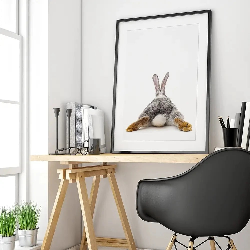 Bunny Rabbit Tail Framed Art Print Bunny Rabbit Tail Framed Art Print wall art product Oleksandr Lytvynenko / Shutterstock