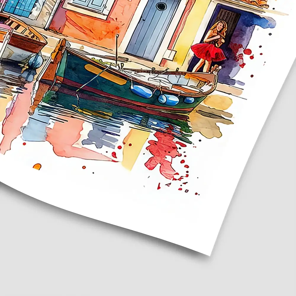 Burano Boats Square Art Print Burano Boats Square Art Print wall art product David Alexander Elder