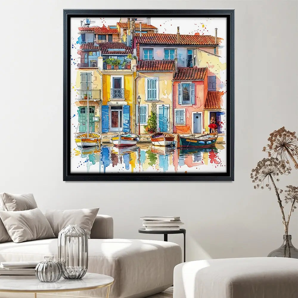 Burano Boats Square Canvas Print Burano Boats Square Canvas Print wall art product David Alexander Elder