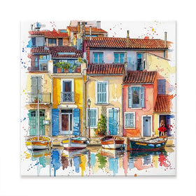Burano Boats Square Canvas Print Burano Boats Square Canvas Print wall art product David Alexander Elder