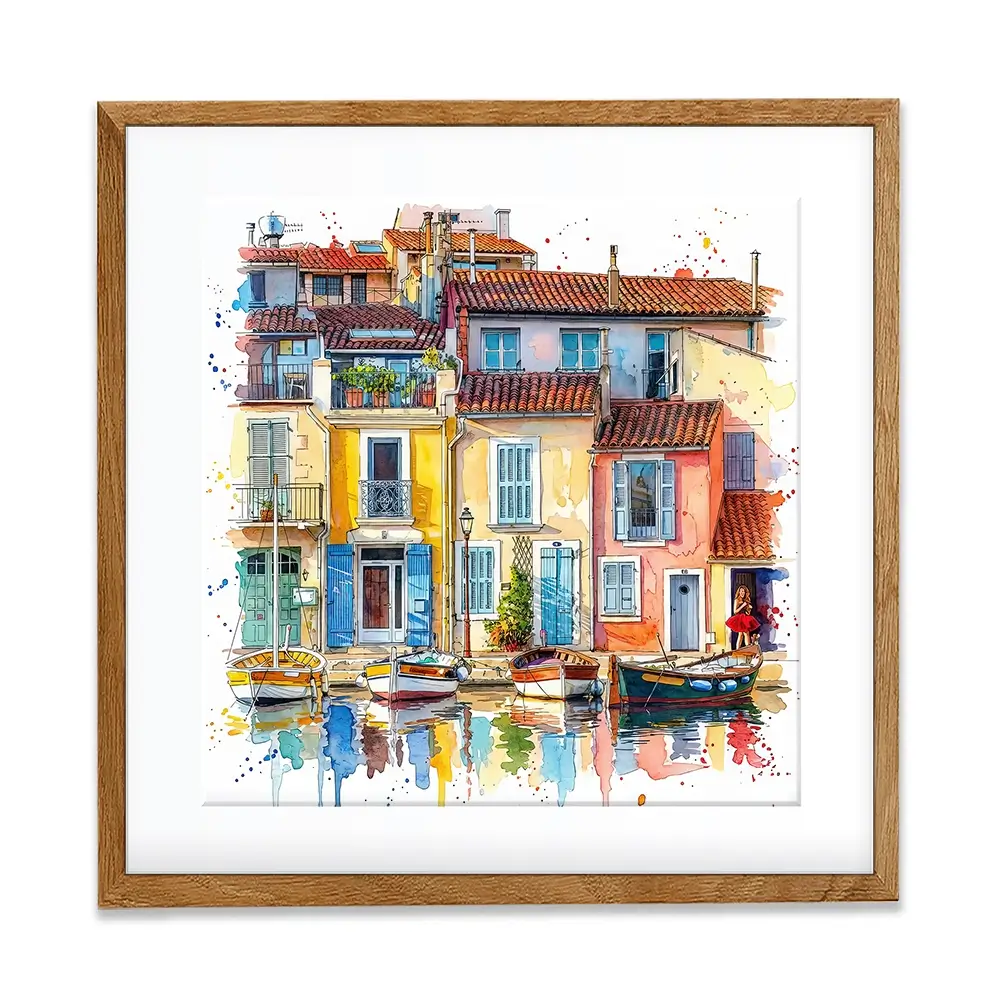 Burano Boats Square Framed Art Print Burano Boats Square Framed Art Print wall art product David Alexander Elder