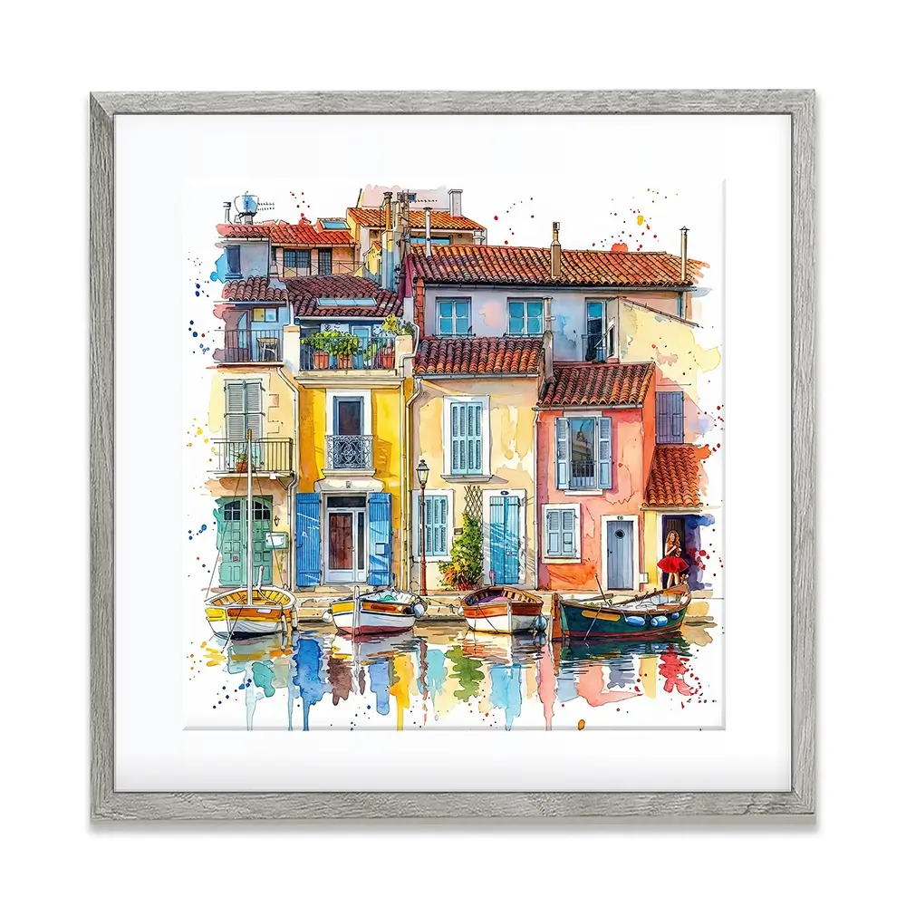 Burano Boats Square Framed Art Print Burano Boats Square Framed Art Print wall art product David Alexander Elder