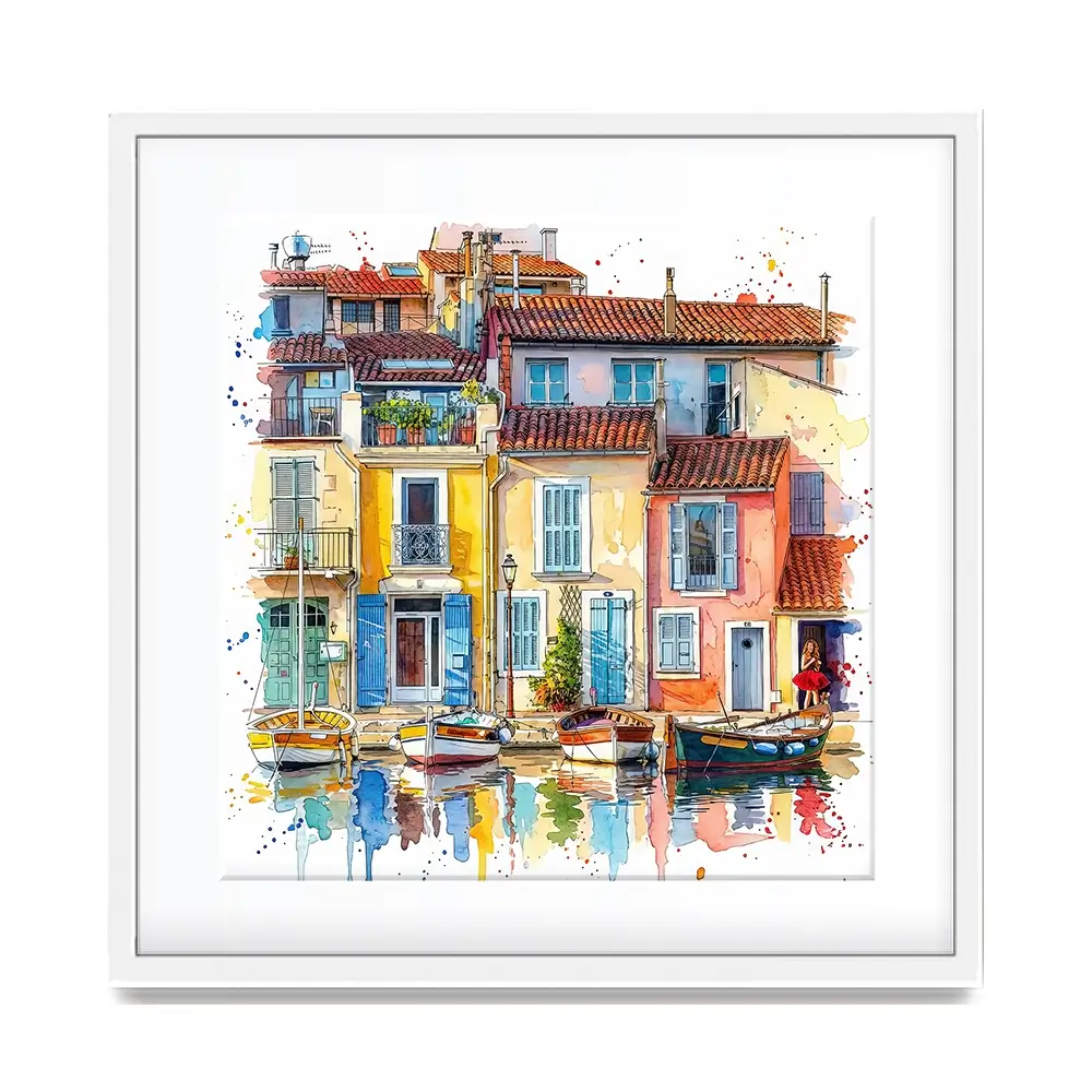 Burano Boats Square Framed Art Print Burano Boats Square Framed Art Print wall art product David Alexander Elder