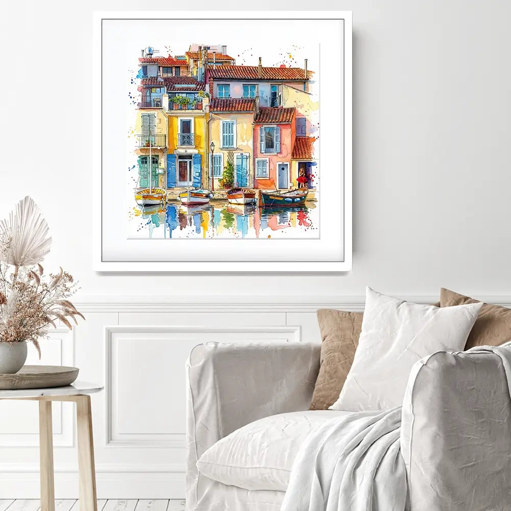 Burano Boats Square Framed Art Print Burano Boats Square Framed Art Print wall art product David Alexander Elder
