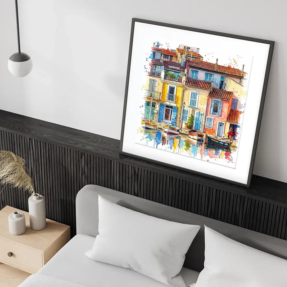 Burano Boats Square Framed Art Print Burano Boats Square Framed Art Print wall art product David Alexander Elder