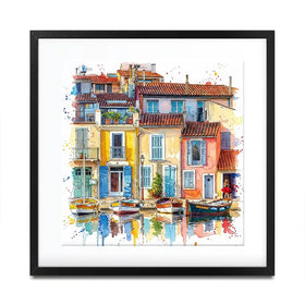 Burano Boats Square Framed Art Print Burano Boats Square Framed Art Print wall art product David Alexander Elder