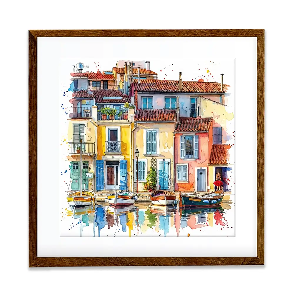 Burano Boats Square Framed Art Print Burano Boats Square Framed Art Print wall art product David Alexander Elder