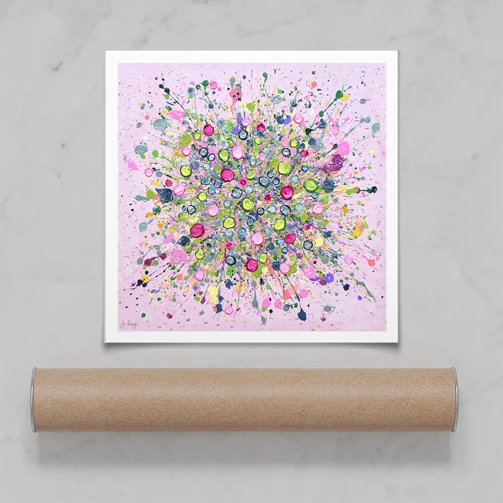 Bursting With Love Square Art Print Bursting With Love Square Art Print wall art product Jo Gough