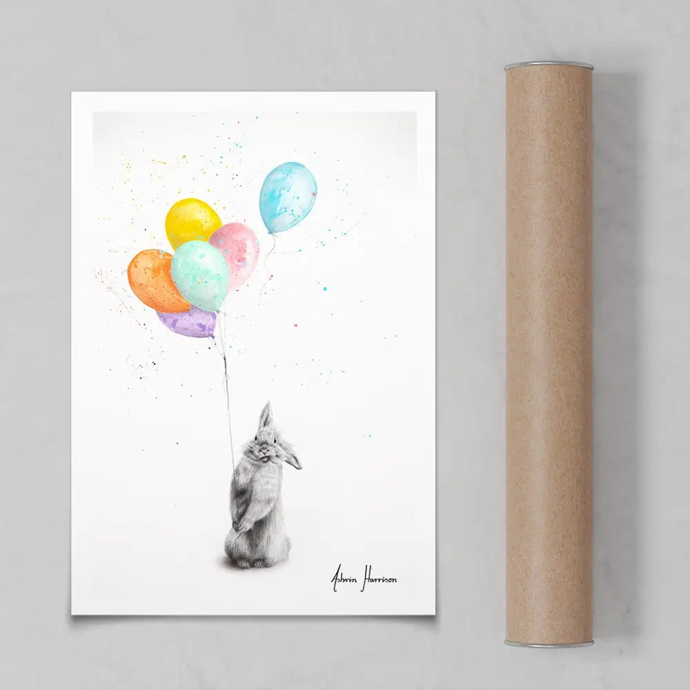 Buster And His Balloons Art Print Buster And His Balloons Art Print wall art product Ashvin Harrison