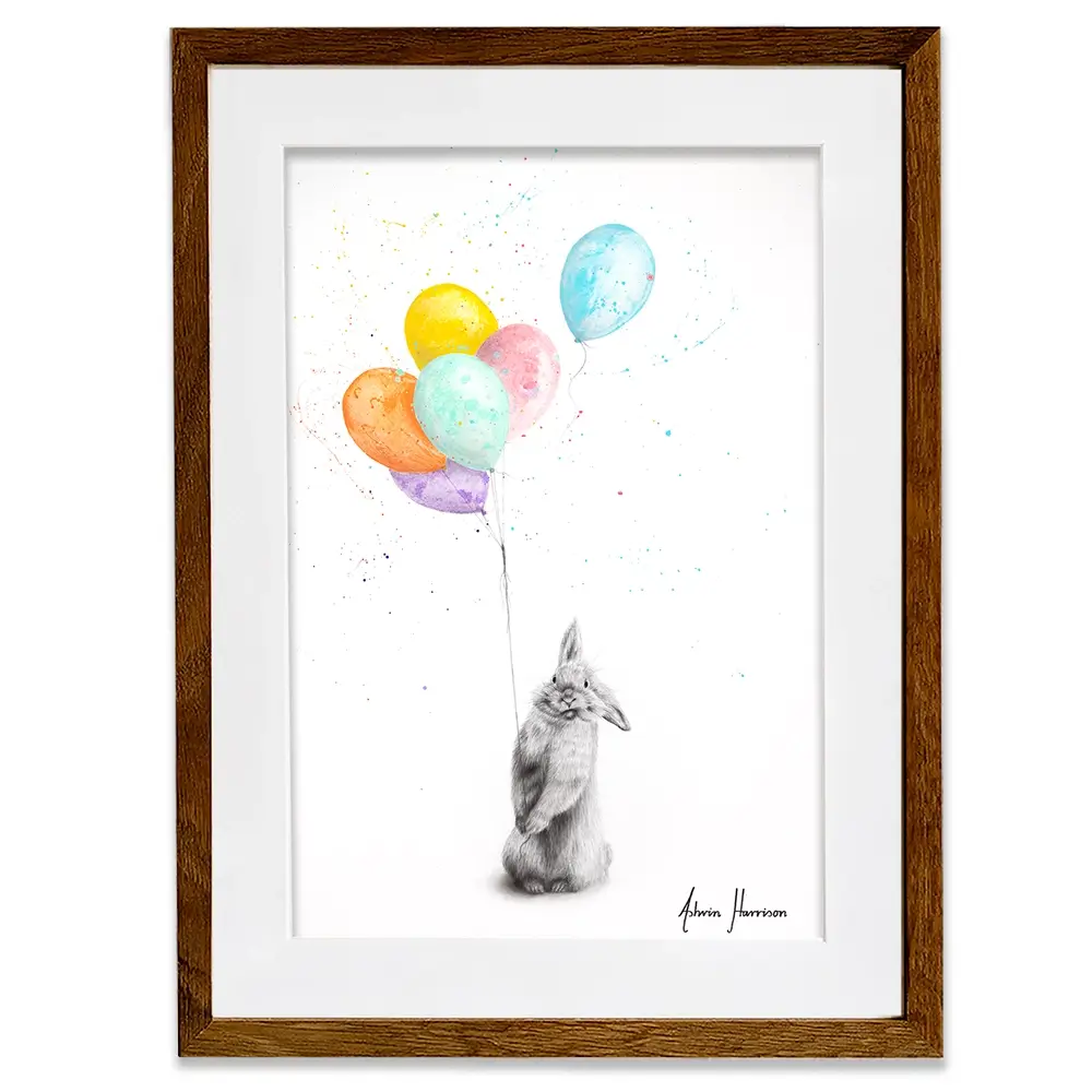 Buster And His Balloons Framed Art Print Buster And His Balloons Framed Art Print wall art product Ashvin Harrison