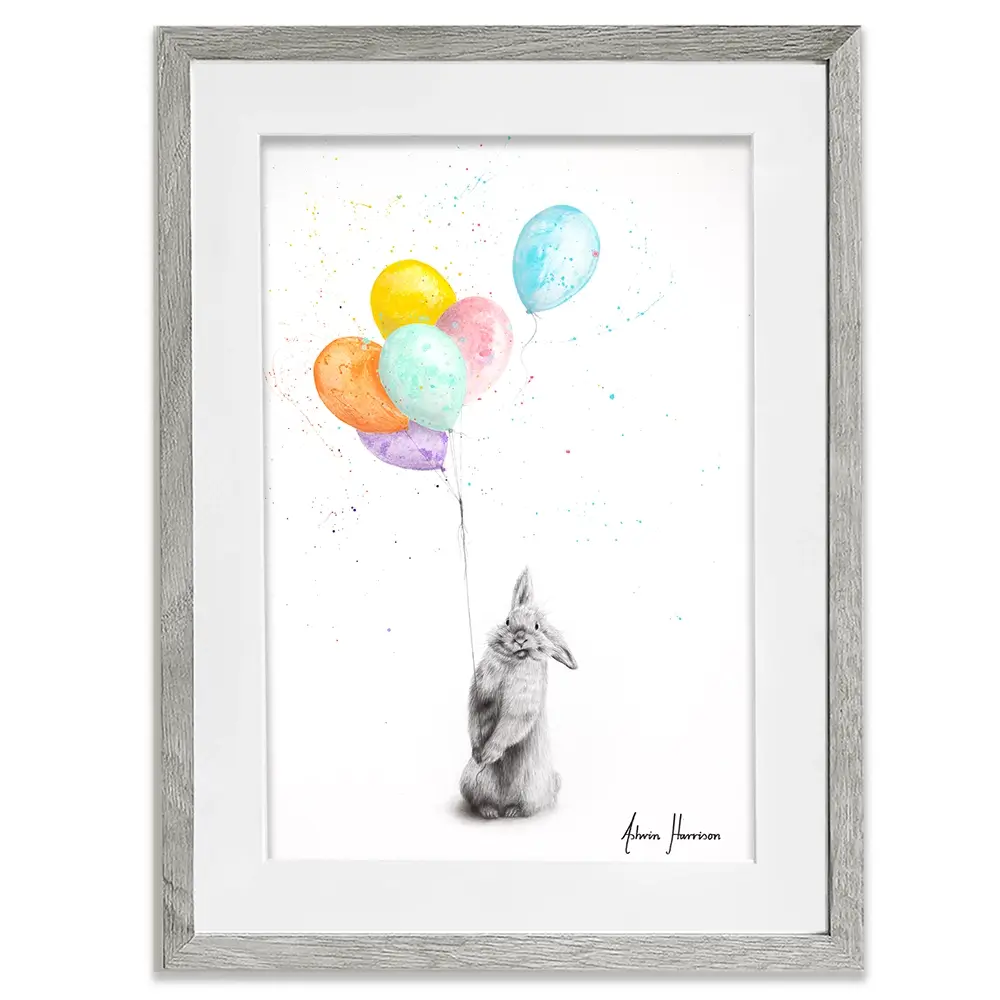 Buster And His Balloons Framed Art Print Buster And His Balloons Framed Art Print wall art product Ashvin Harrison