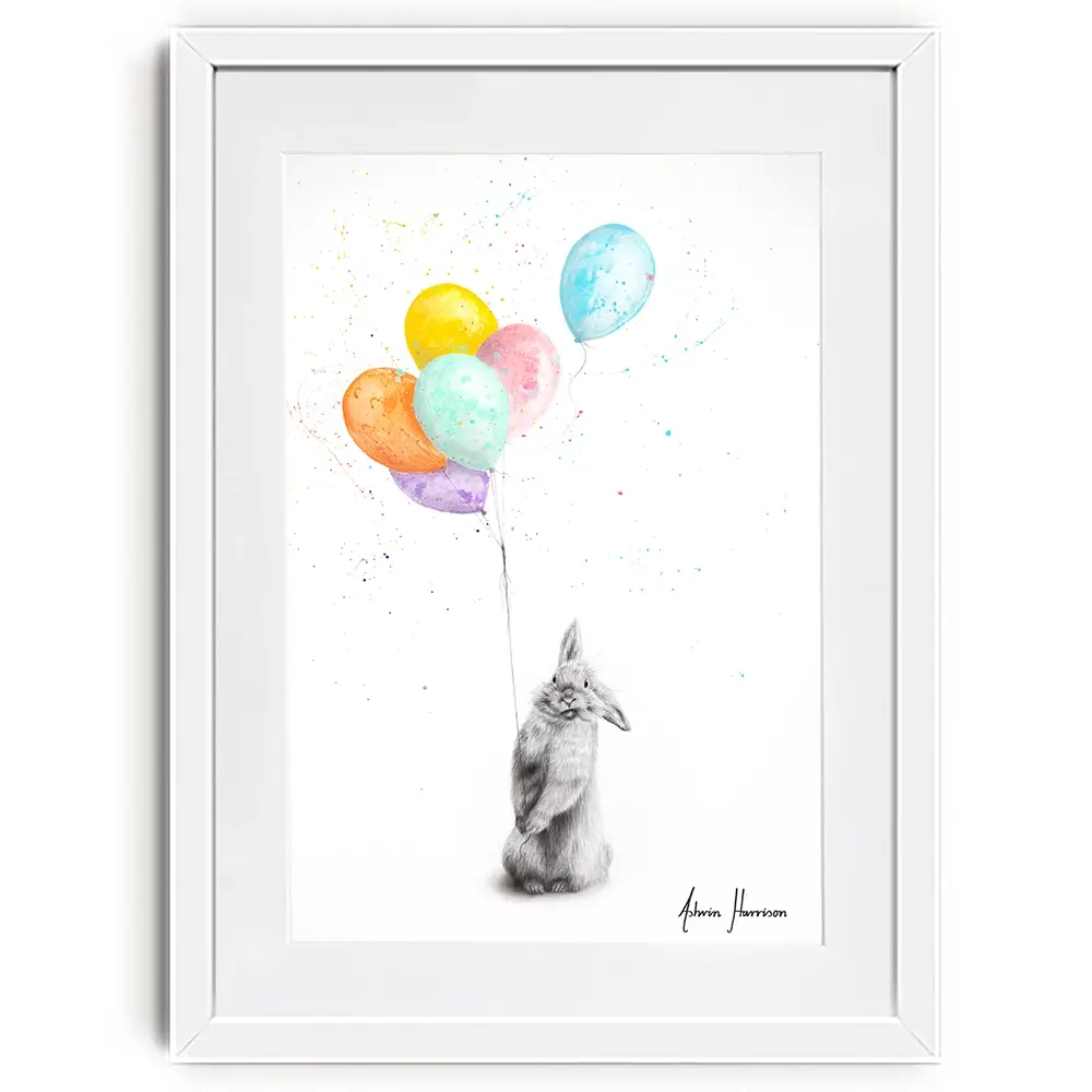 Buster And His Balloons Framed Art Print Buster And His Balloons Framed Art Print wall art product Ashvin Harrison