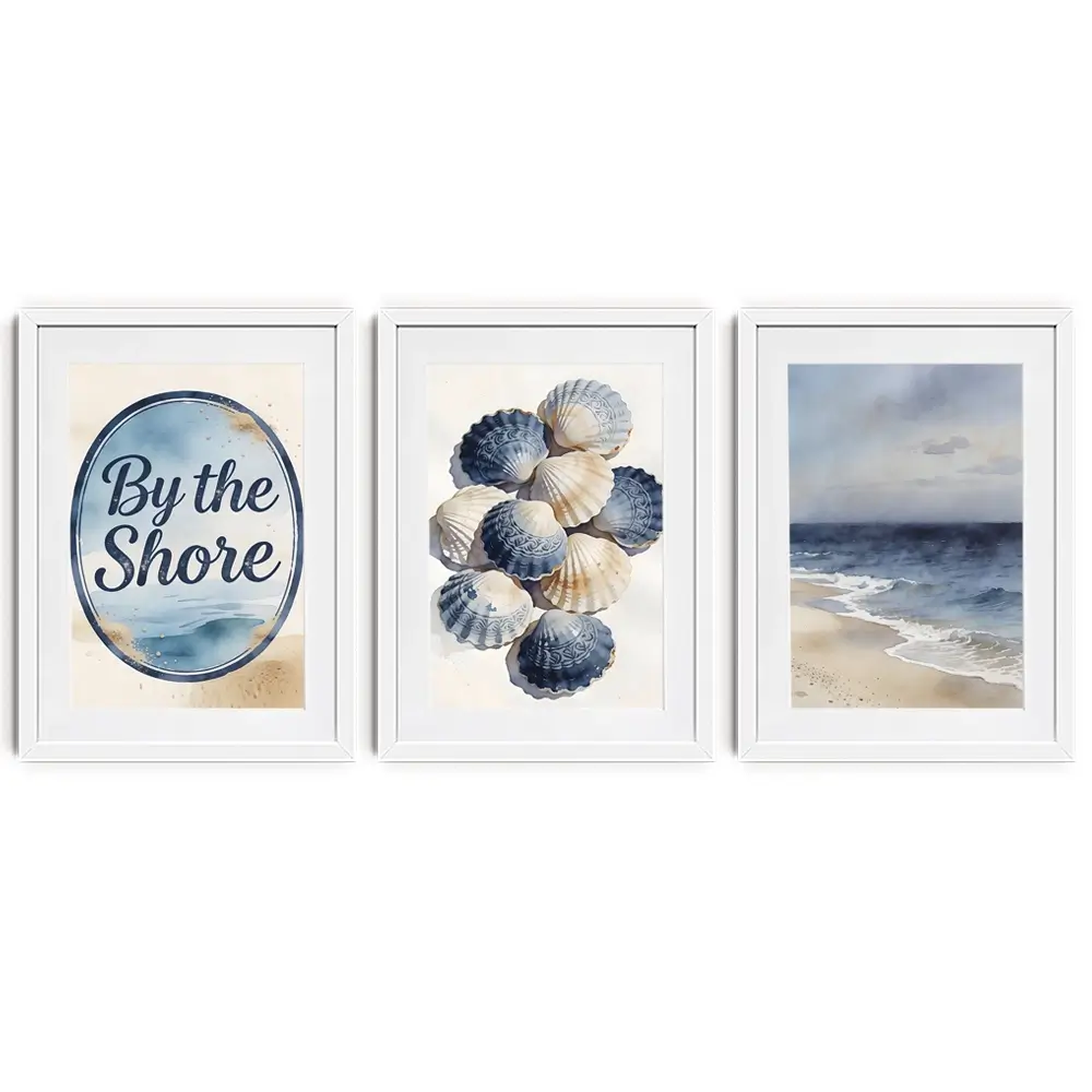 By The Shore Framed Art Print Trio By The Shore Framed Art Print Trio wall art product LSR Design Studio - Independent