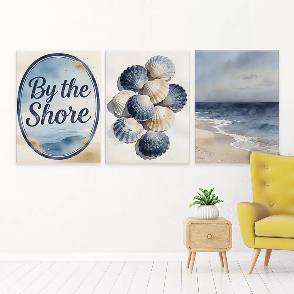 By The Shore Trio Canvas Print By The Shore Trio Canvas Print wall art product LSR Design Studio - Independent