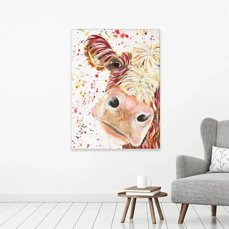 Caleb Cow Canvas Print Caleb Cow Canvas Print wall art product Emma LC Art