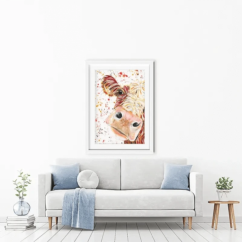 Caleb Cow Framed Art Print Caleb Cow Framed Art Print wall art product Emma LC Art