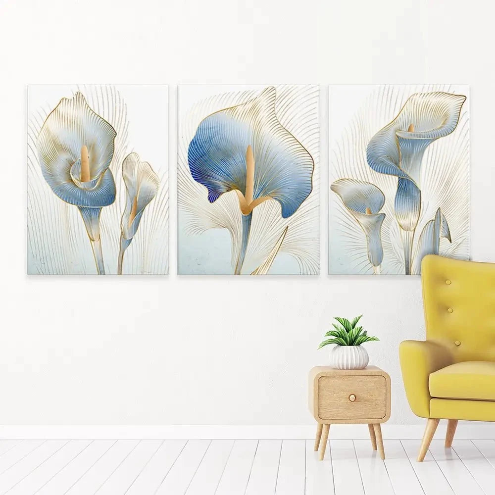 Calla Lily Trio Canvas Print Calla Lily Trio Canvas Print wall art product Aleshyn_Andrei / Shutterstock