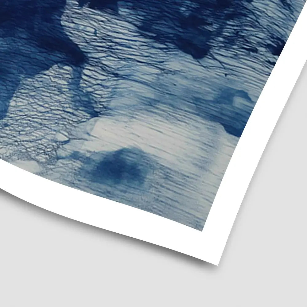 Calm Cow Portrait In Blue Art Print Calm Cow Portrait In Blue Art Print wall art product Chromatic Storm Studio