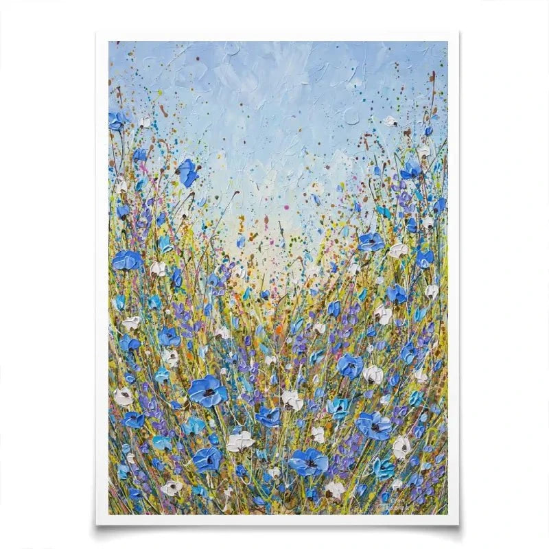 Calming Blue Flowers Art Print Calming Blue Flowers Art Print wall art product Olga Tkachyk