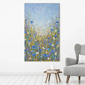 Calming Blue Flowers Canvas Print Calming Blue Flowers Canvas Print wall art product Olga Tkachyk