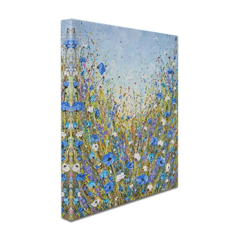 Calming Blue Flowers Canvas Print Calming Blue Flowers Canvas Print wall art product Olga Tkachyk
