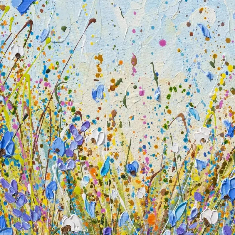 Calming Blue Flowers Canvas Print Calming Blue Flowers Canvas Print wall art product Olga Tkachyk