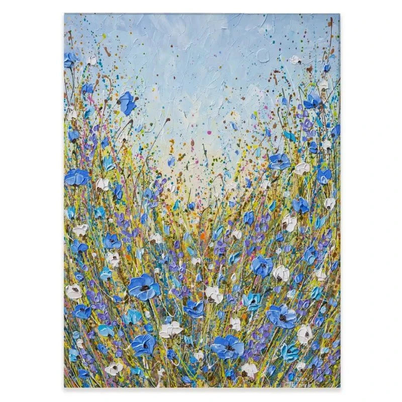 Calming Blue Flowers Canvas Print Calming Blue Flowers Canvas Print wall art product Olga Tkachyk